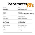 Yesido C293 – Support de Téléphone de Table en Alliage d'Aluminium avec Rotation 360° et Dissipation de Chaleur !